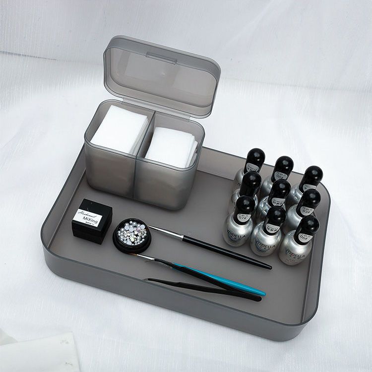 Japanese Nail Art Storage Device Transparent Frosted Pen Holder Cotton Piece Box Practical 5-Piece Desktop Display Set for Nail Salon