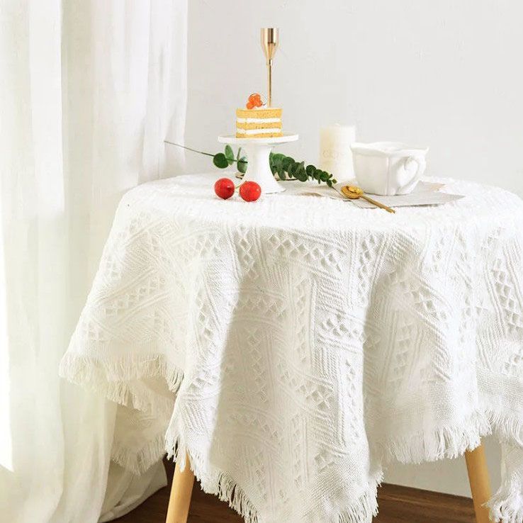 small square tablecloth ins style thick thickened rectangular table mat bedside table cover cloth round table cream coffee table tablecloth