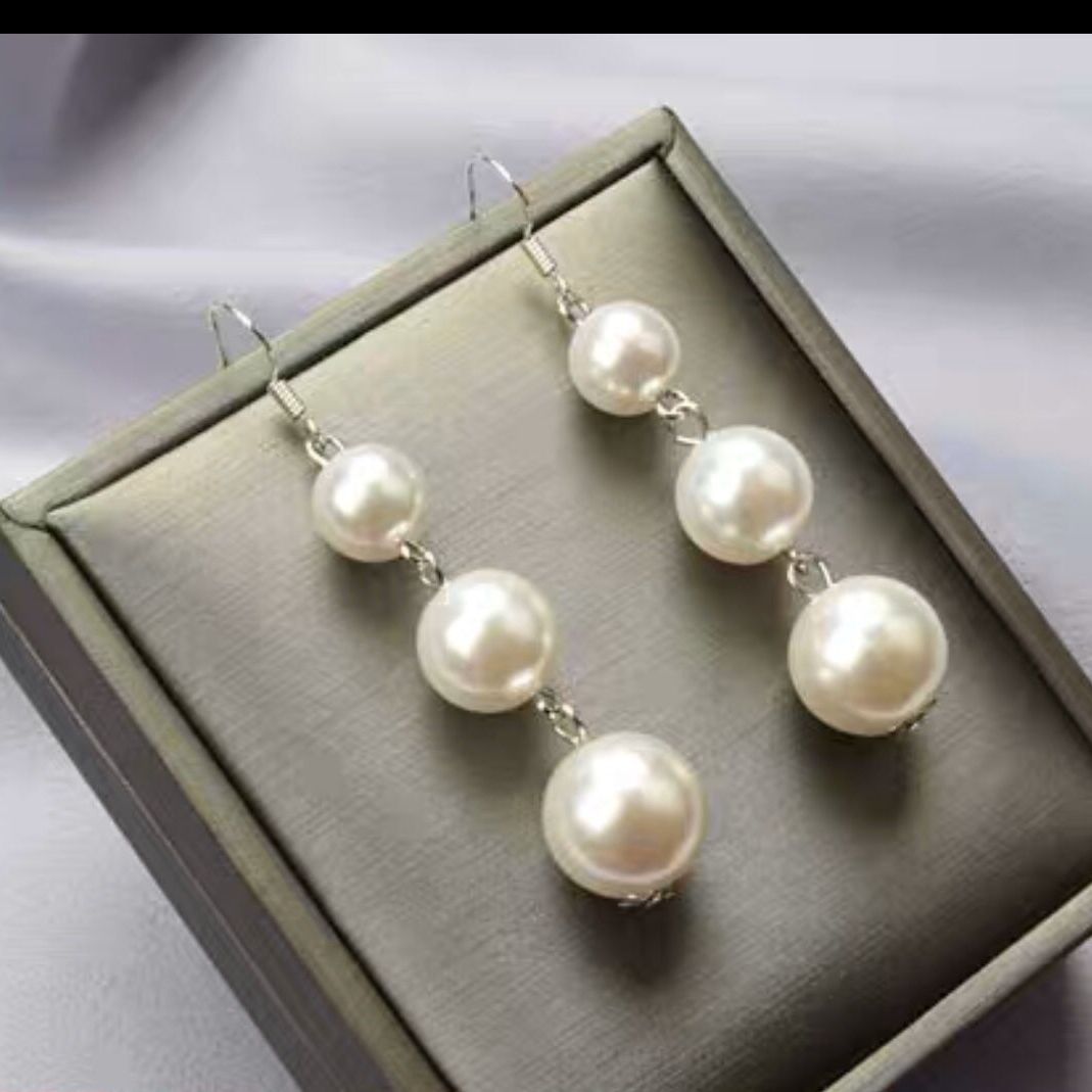 Hook Pearl Earrings Korean Graceful Online Influencer Simple Earrings 2020 New All-Matching Long Slimming Earrings