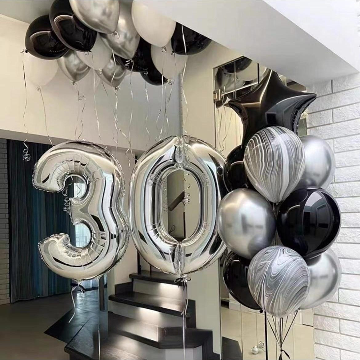 ins birthday photo digital balloon 18-year-old 32-inch 40-inch large aluminum foil party decoration layout props