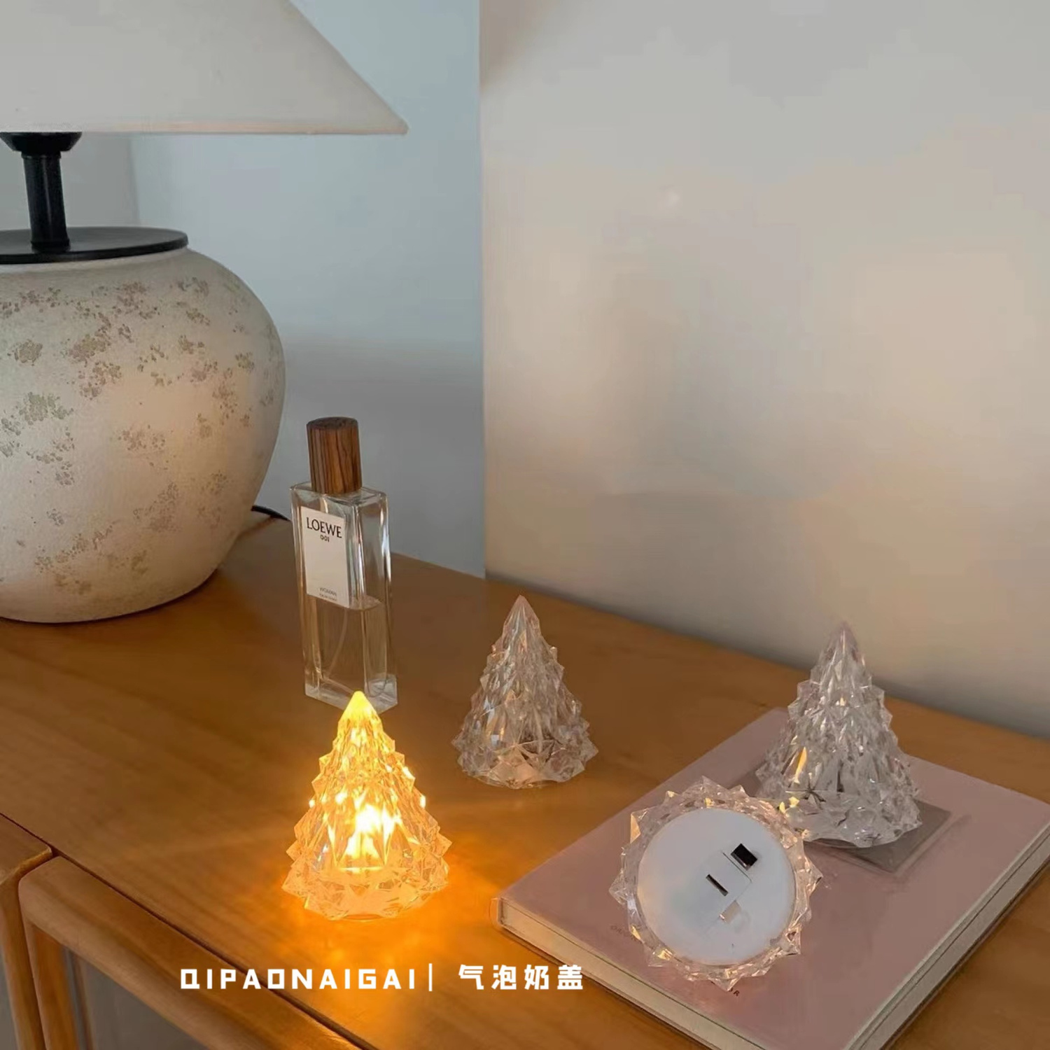 Retro Glacier Small Night Lamp Christmas Eve Decorative Lights Photo Shooting Decoration Indoor Christmas Good-looking Atmosphere Light Gift