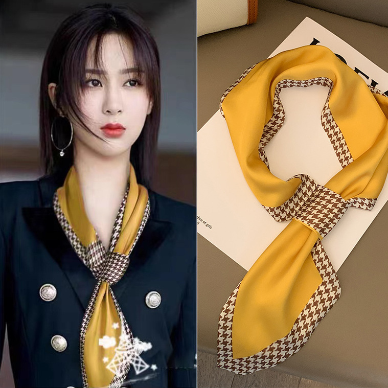 Celebrity Style Lazy Strip Small Silk Scarf Women's All-Match Suit Spring, Autumn and Summer Thin Type Warm Korean Neck Scarf Women