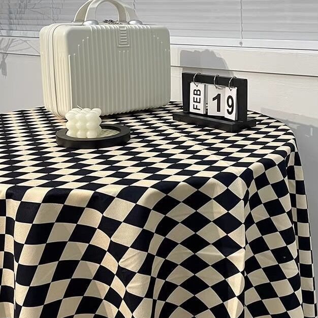 internet celebrity desk plaid tablecloth girl heart ins style student bedroom picnic blanket japanese flannel coffee table cloth