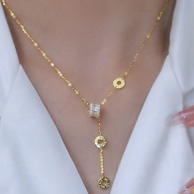 Online Influencer Refined Small Waist Tassel Necklace for Women 2022 New Trendy High-End Design Light Luxury Clavicle Chain Accessories