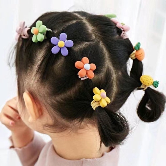 Korean Style New Internet Hot Rubber Band Cute Princess Color Cartoon Barrettes Girls Baby Hair Ring Headband