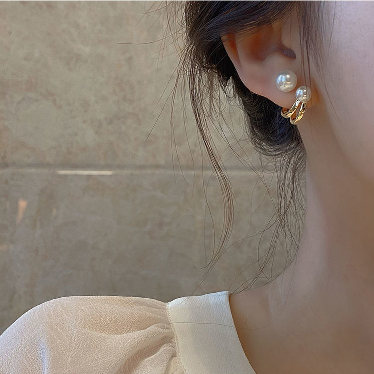 Korean Designer Original Design Tulip Pearl Earrings Earrings 2023 New Trendy High Sense Graceful Earrings