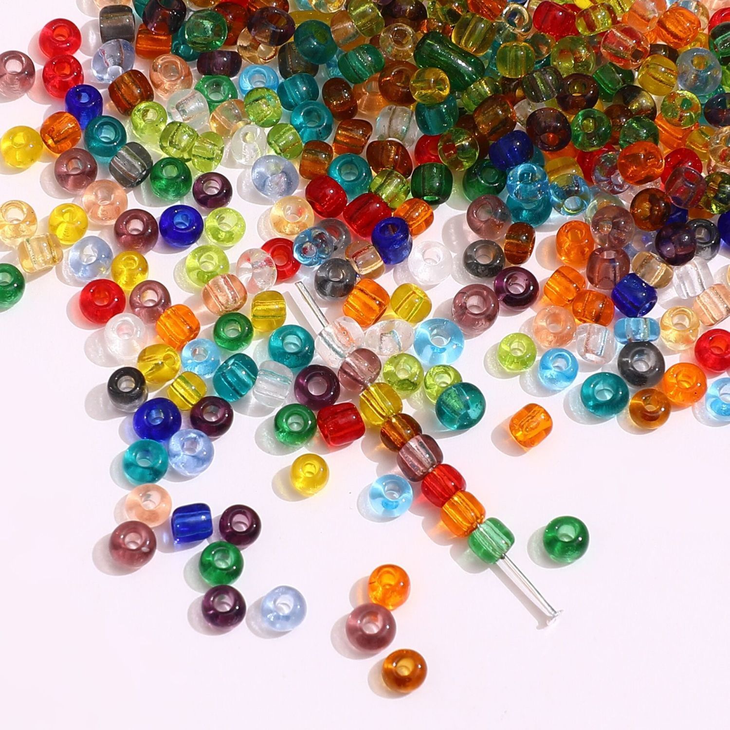 diy accessories 2/3/4mm transparent glass beads wholesale scattered beads jewelry decoration handmade beaded braided bracelet