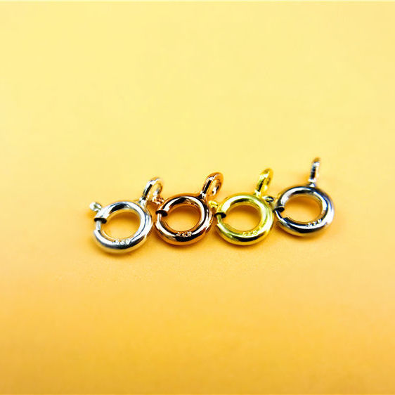925 Sterling Silver Pearl Necklace Buckle DIY Accessories Bracelet Button Joint round Connection Lock Buckle Repair Spring Fastener