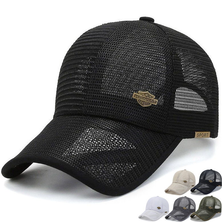 mesh hat ultra-thin summer breathable baseball cap men‘s high-end hat trendy sun hat hollow sun hat