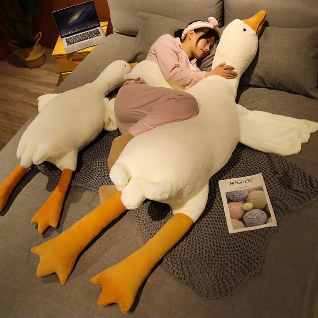 Big White Geese Plush Toy Big Goose Doll Duck Doll Doll Sleeping Pillow for Girl Get Children's Birthday Gifts Free