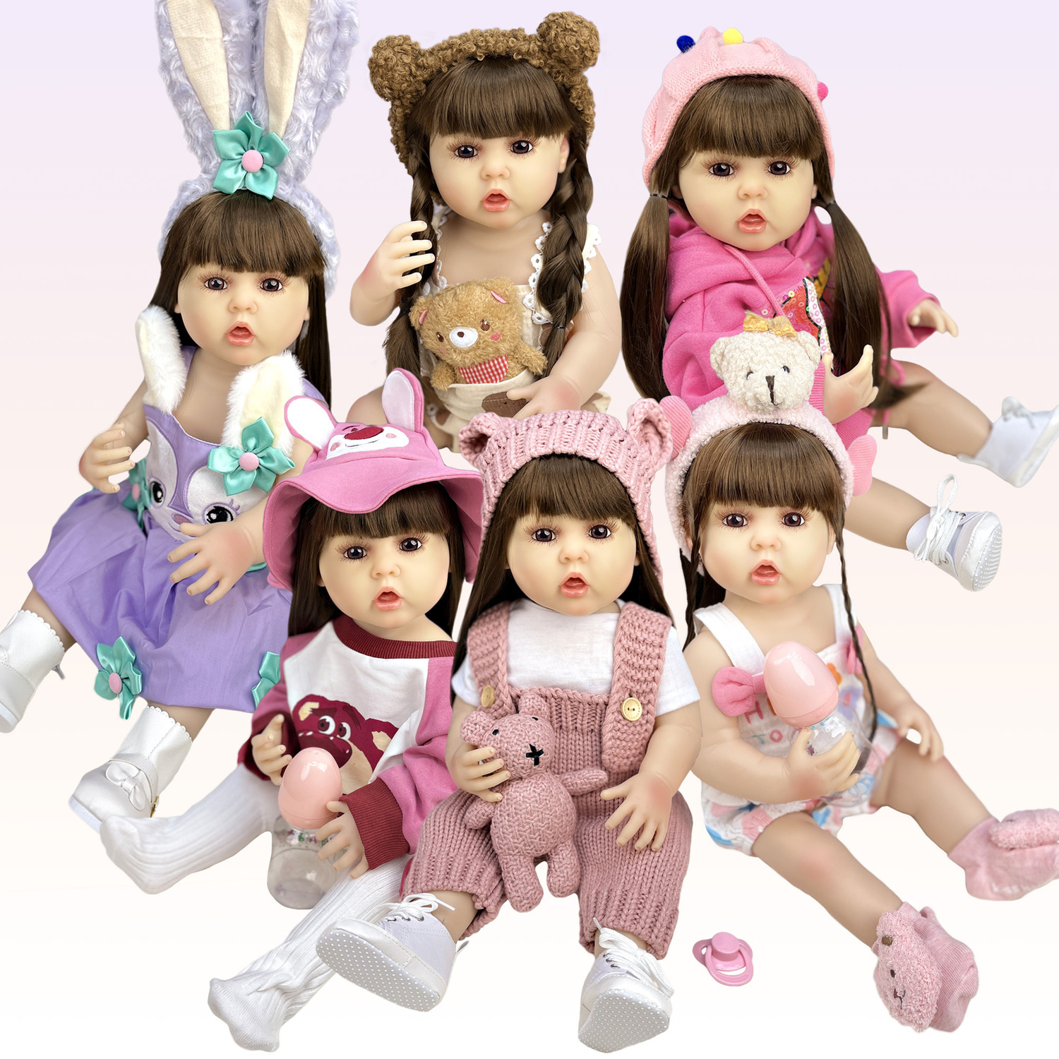 otarddolls 55cm simulated doll full vinyl can enter water can eat hand reborn doll children‘s toys