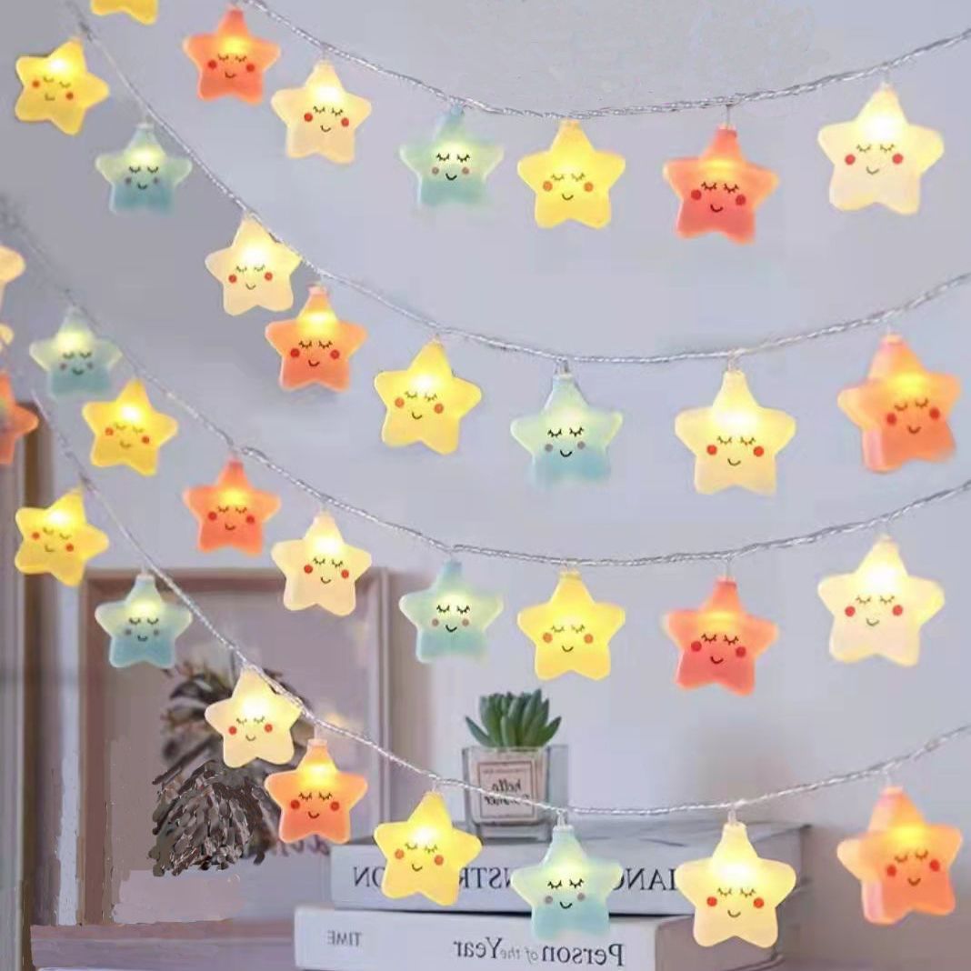 rainbow xingx clouds lights string children‘s room decoration princess room layout night market stall ambience light tent