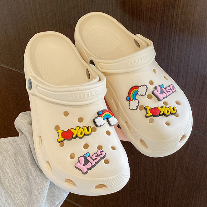 new nurse hole shoes female students korean style bag toe slippers female summer outer wear home non-slip two-way wear eva sandals