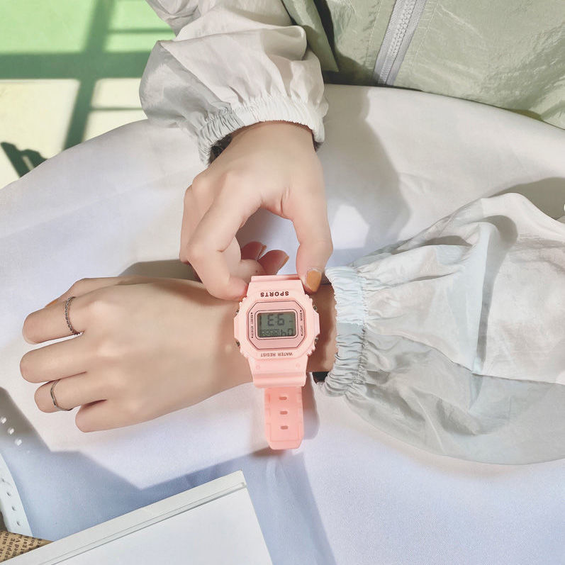 Ins Super Popular Unicorn Watch Girls' Waterproof Korean Style Simple Harajuku Style Sports Electronic Watch for Junior High School Students