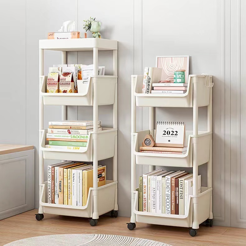 new bookcase bookshelf multi-layer floor storage rack with wheels movable trolley storage rack gap storage rack