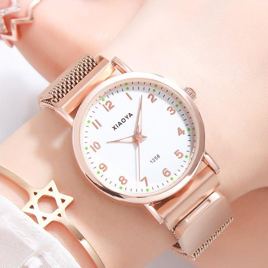 ins women‘s watch non-mechanical watch new ultra-thin luminous internet celebrity same style iron-absorbing steel belt female student trend