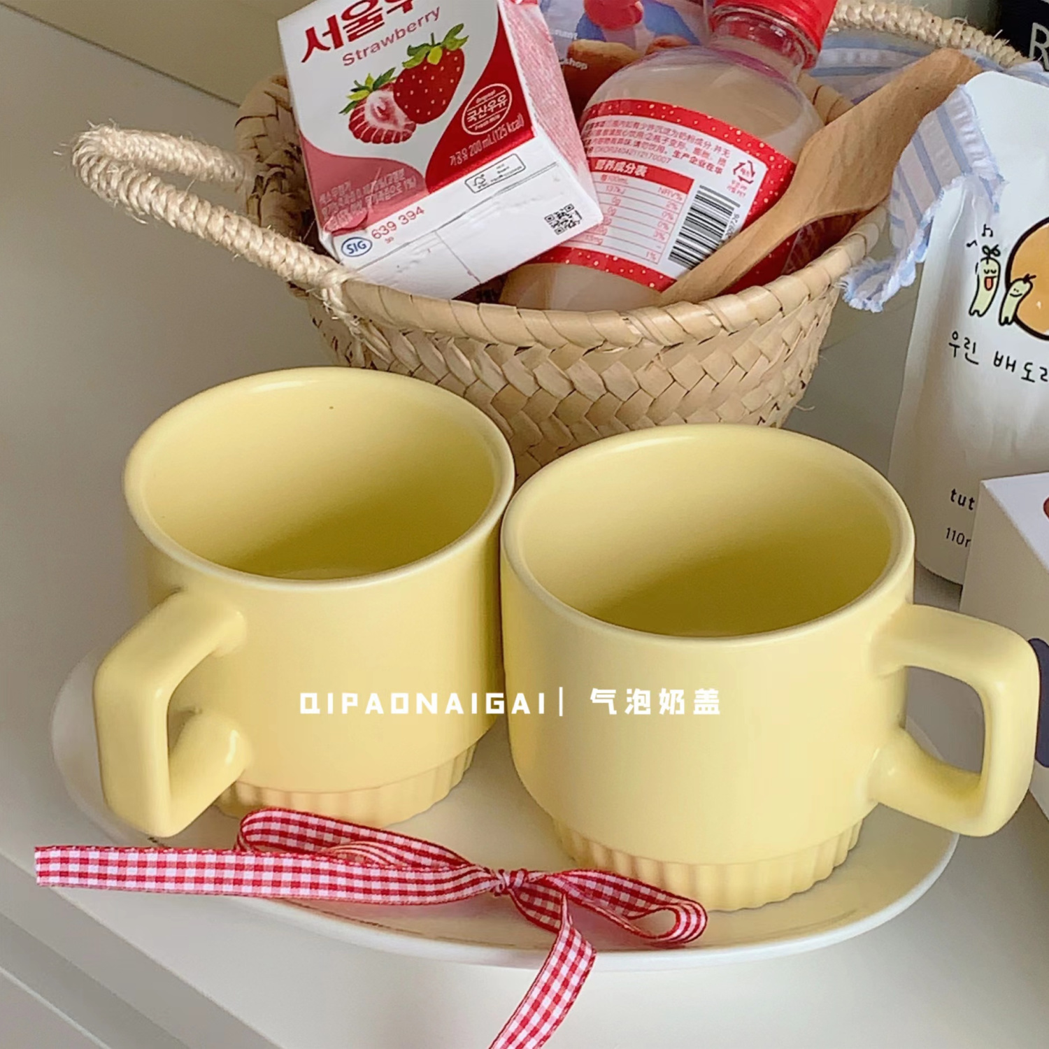 Simple Goose Yellow Ceramic Mug Ins Style Milk Fufu Office Water Glass Breakfast Coffee Milk Cup Large Capacity