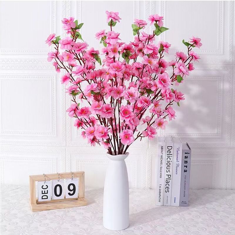 Simulation Peach Branches Living Room Fake Flower Peach Blossom Branch Decoration Table Decoration Flower Decoration Dried Flower High-End Desktop Decoration Flower