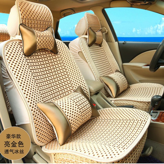 car seat cushion four seasons universal single seat car seat cover fully surrounded summer special breathable ice silk cool pad seat cover