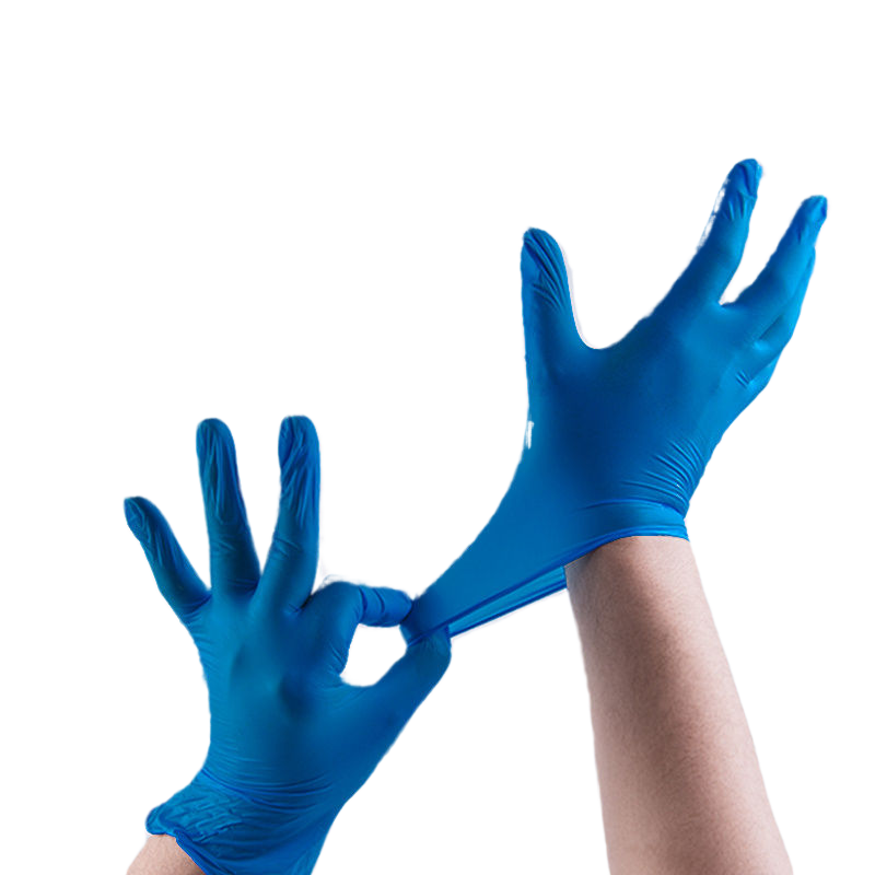 Disposable Gloves Food Grade Blue Gloves Rubber Nitrile Food Processing Catering Waterproof Oil-Proof Durable Thickened
