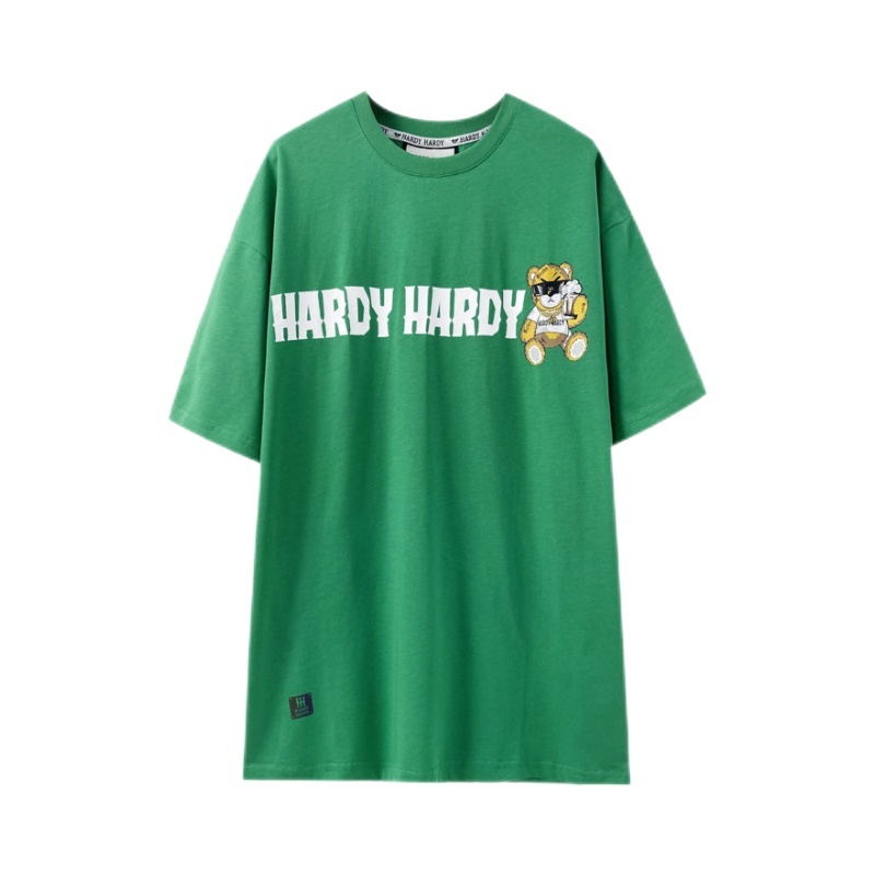 HARDY HARDY2022夏季新款潮牌字母小熊短袖T恤男女同款半袖体恤衫