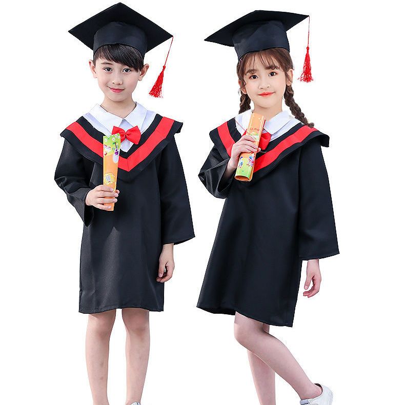 儿童博士服幼儿园学士服拍照衣服毕业袍博士帽小学毕业照服装礼服