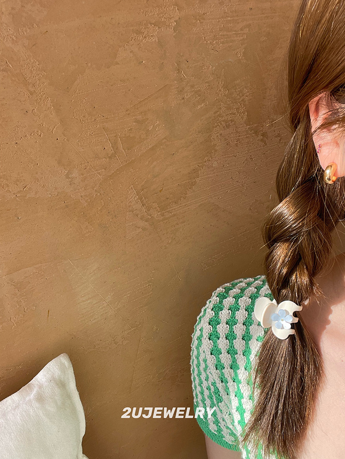 Molla per capelli farfalla azzurra con cristalli e petali_voghion.com