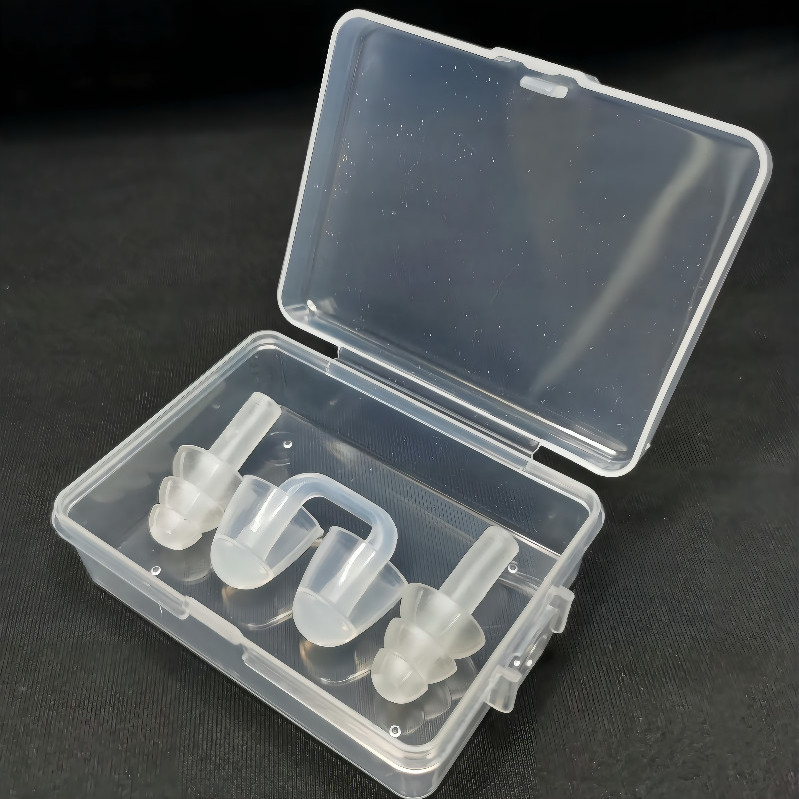 Tapón nasal invisible de silicona con clip para nadar, juego de congestión nasal para adultos, antiasfixia, agua_voghion.com