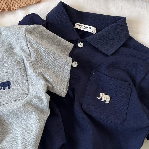 Children's Clothing Kids Polo Shirt Summer Boys And Girls Embroidered Little Elephant Short Sleeve T-Shirt Toddler Tops_voghion.com