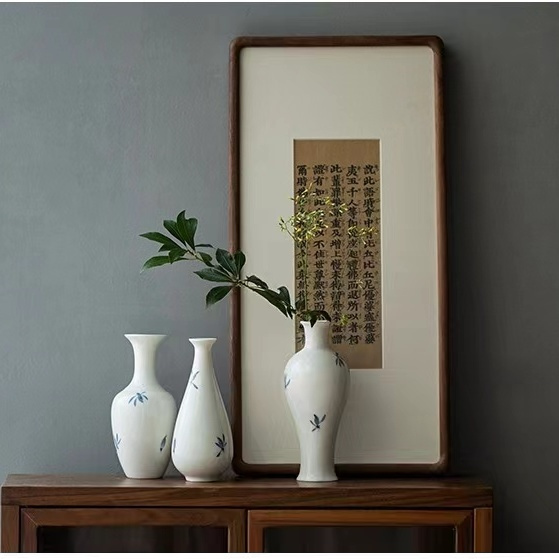 中式花瓶手绘蝴蝶兰花小花瓶小花插家居客厅桌面花器花插摆件
