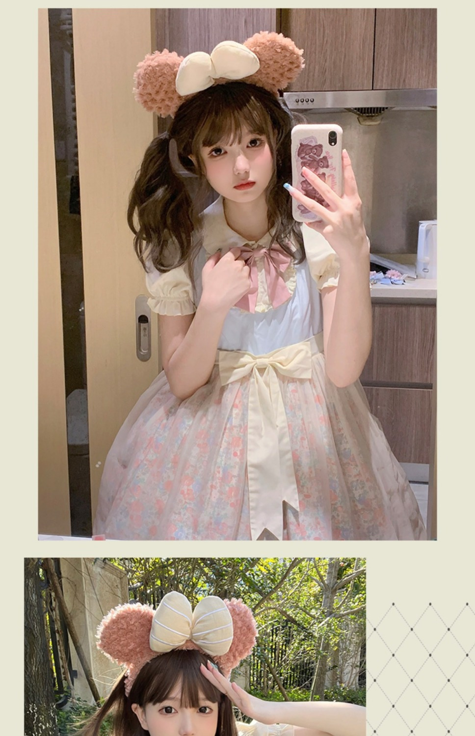 サマードレス 春日木花柄パストラルクラロリータ