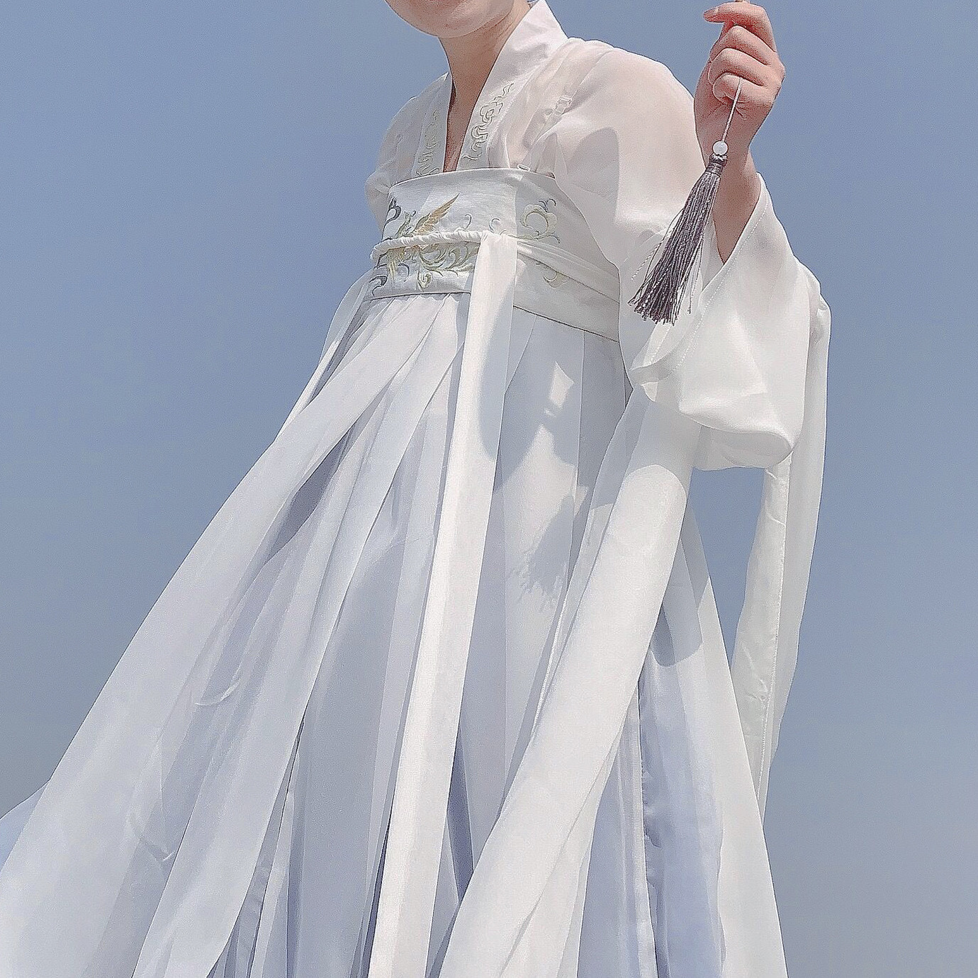 惊鸿【万里晴空】白菜汉服女两片式齐胸襦裙4.5米摆对襟春夏秋款