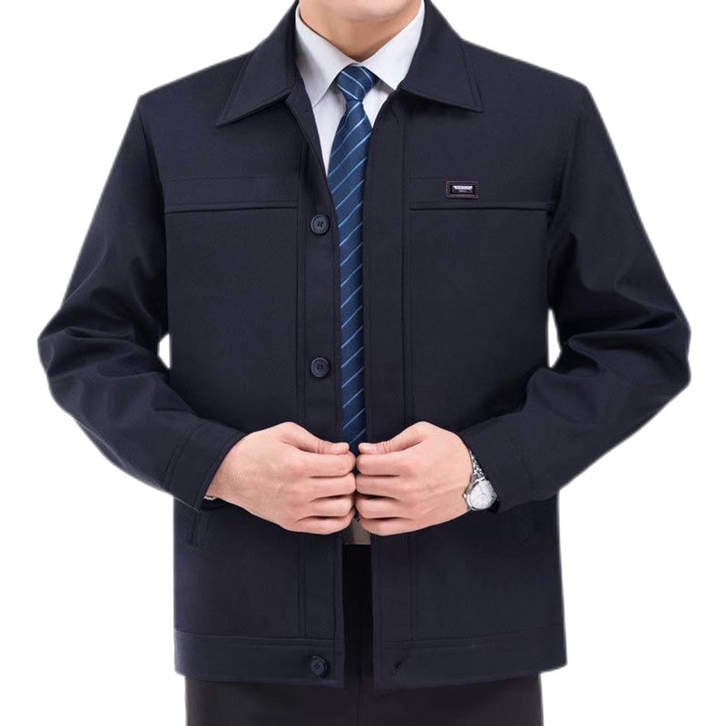 爸爸外套春秋款中老年男裝老人春裝中年男士夾克衫爺爺休閒上衣服